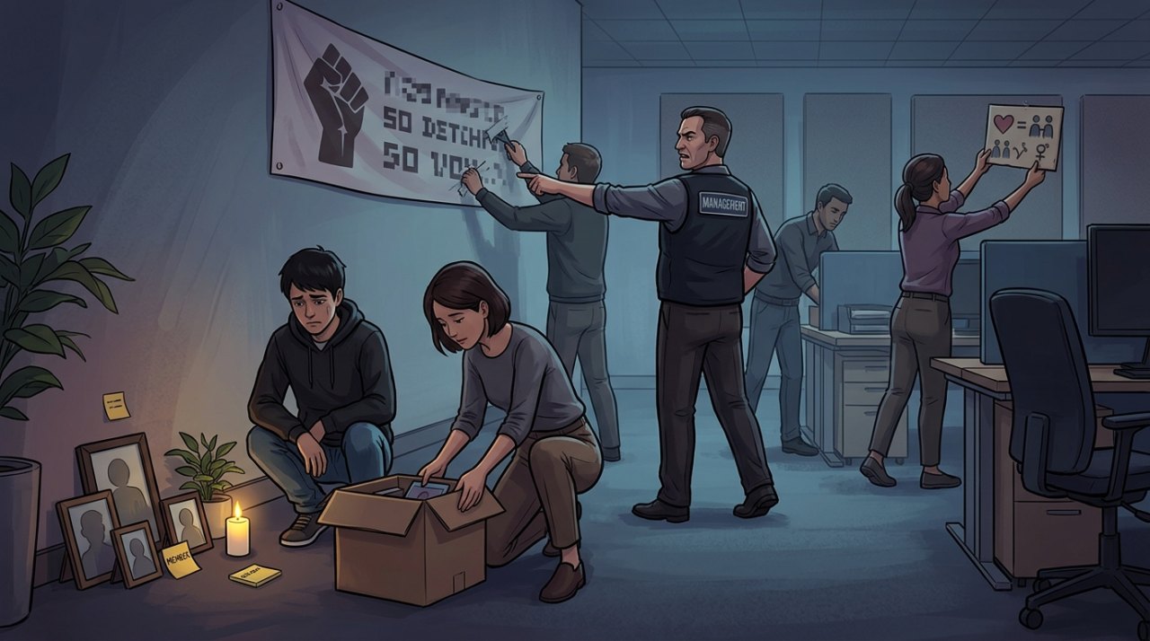 베데스다 노조, 해고 동료 추모 공간 철거 지시 논란