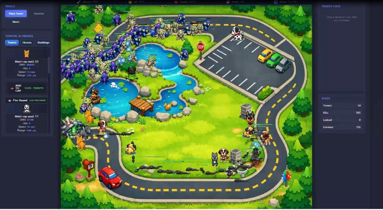 Rescue Dogs vs Aliens Tower Defense