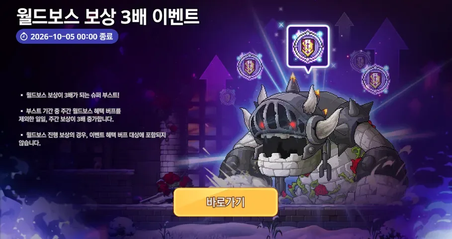 메이플 키우기 월드보스 보상 3배 이벤트