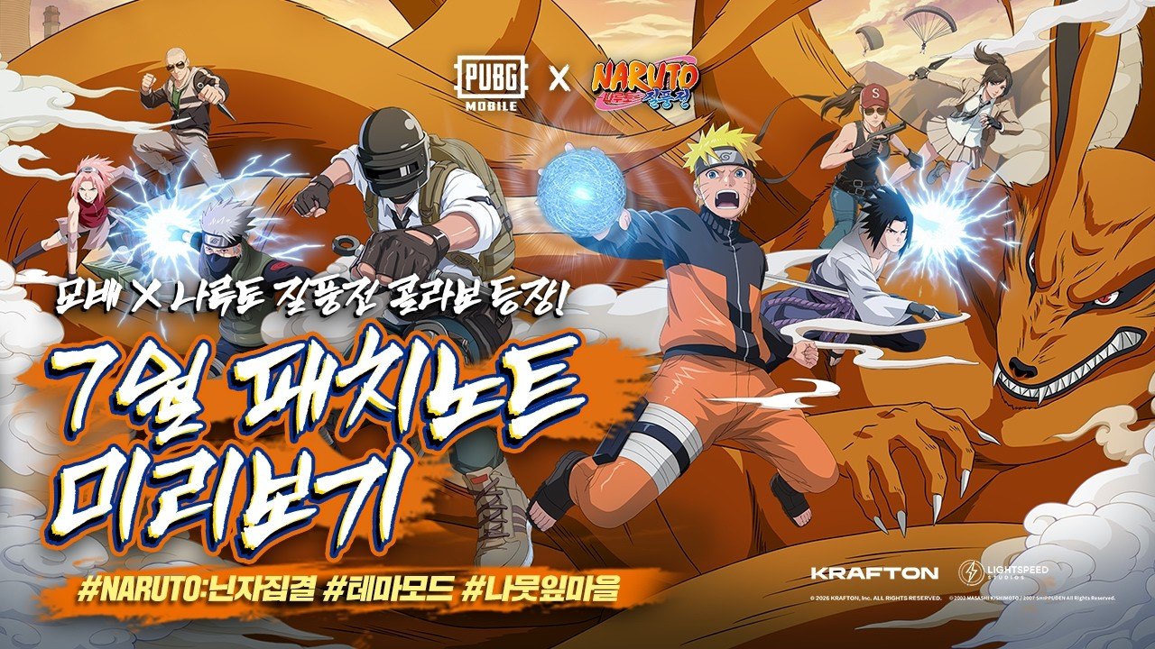 배틀그라운드 모바일, 나루토 질풍전 컬래버 업데이트 예고