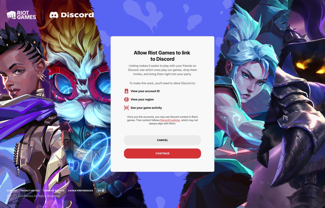 라이엇 게임즈와 Discord 계정 연동 기능 도입