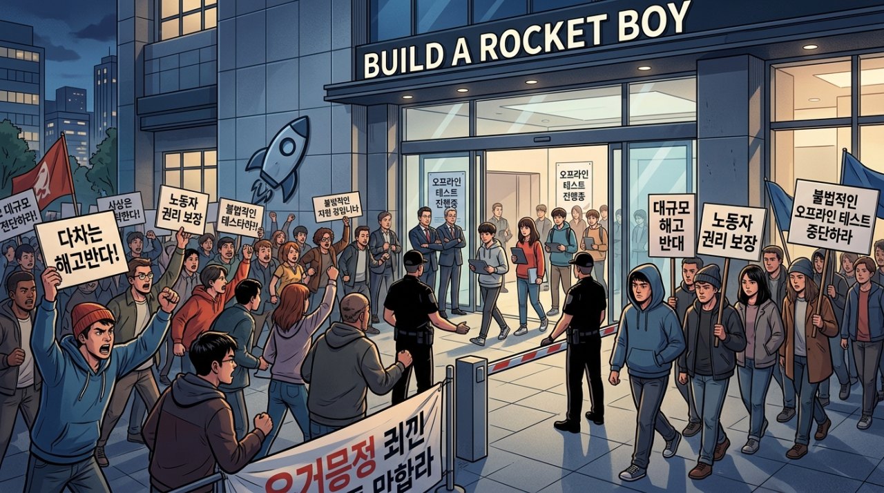 빌드 어 로켓 보이, 대규모 해고 속 오프라인 테스트 강행에 노조 반발