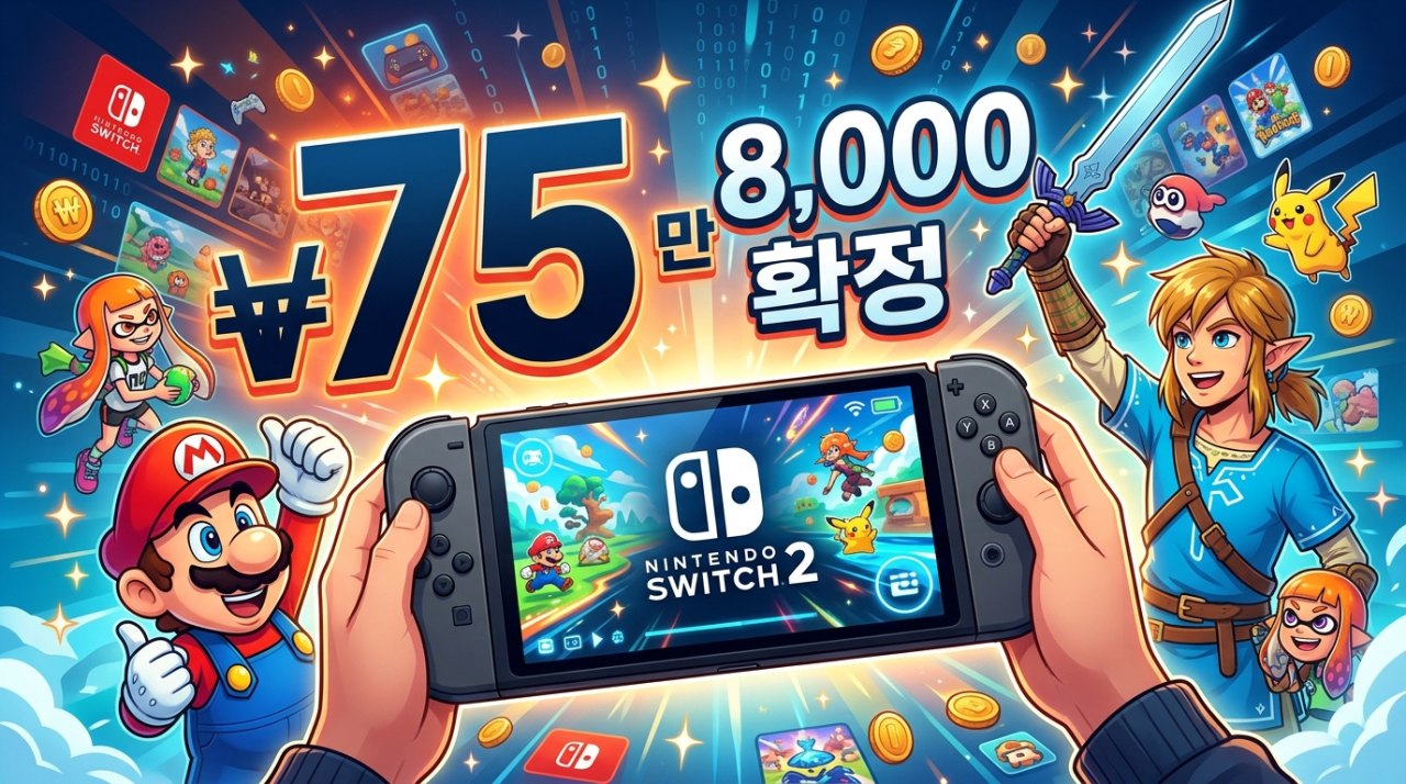 닌텐도 스위치 2 국내 판매가 75만 8,000원으로 확정